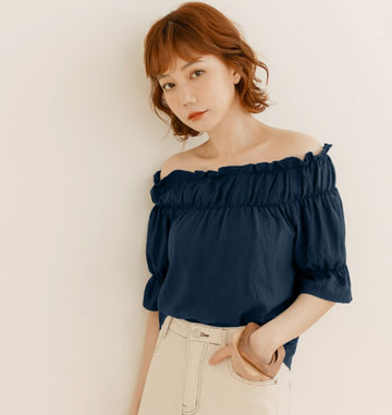 Sexy Korean Elastic Off Shoulder Blouse Top