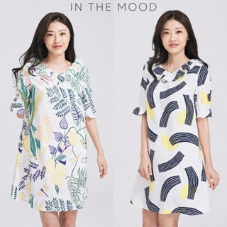 IN THE MOOD SHORT SLEEVE RUFFLE A-LINE FLORAL PRINT MIDI DRESS