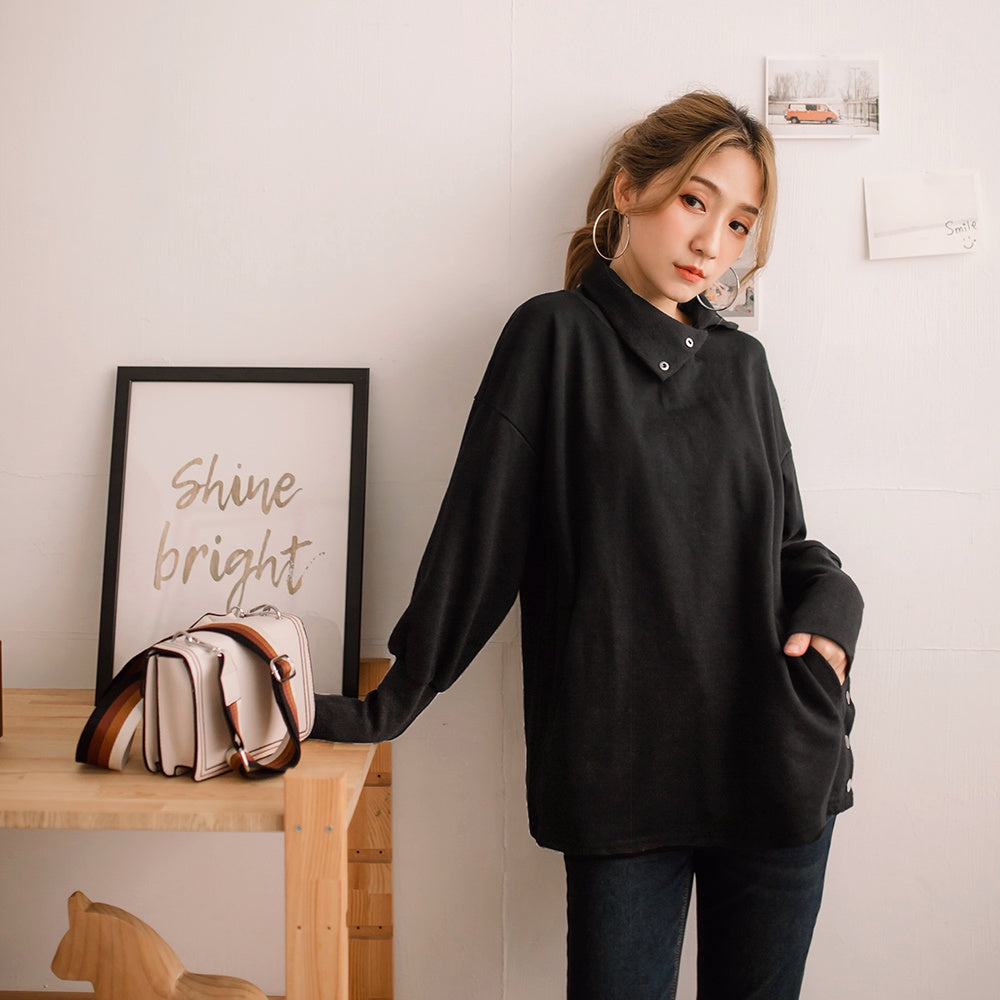 Basic Korean Knit Turtleneck Top