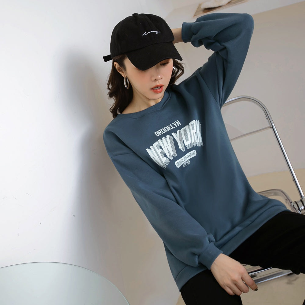 Warm Fleece English Print Sweatshirt  AB16671