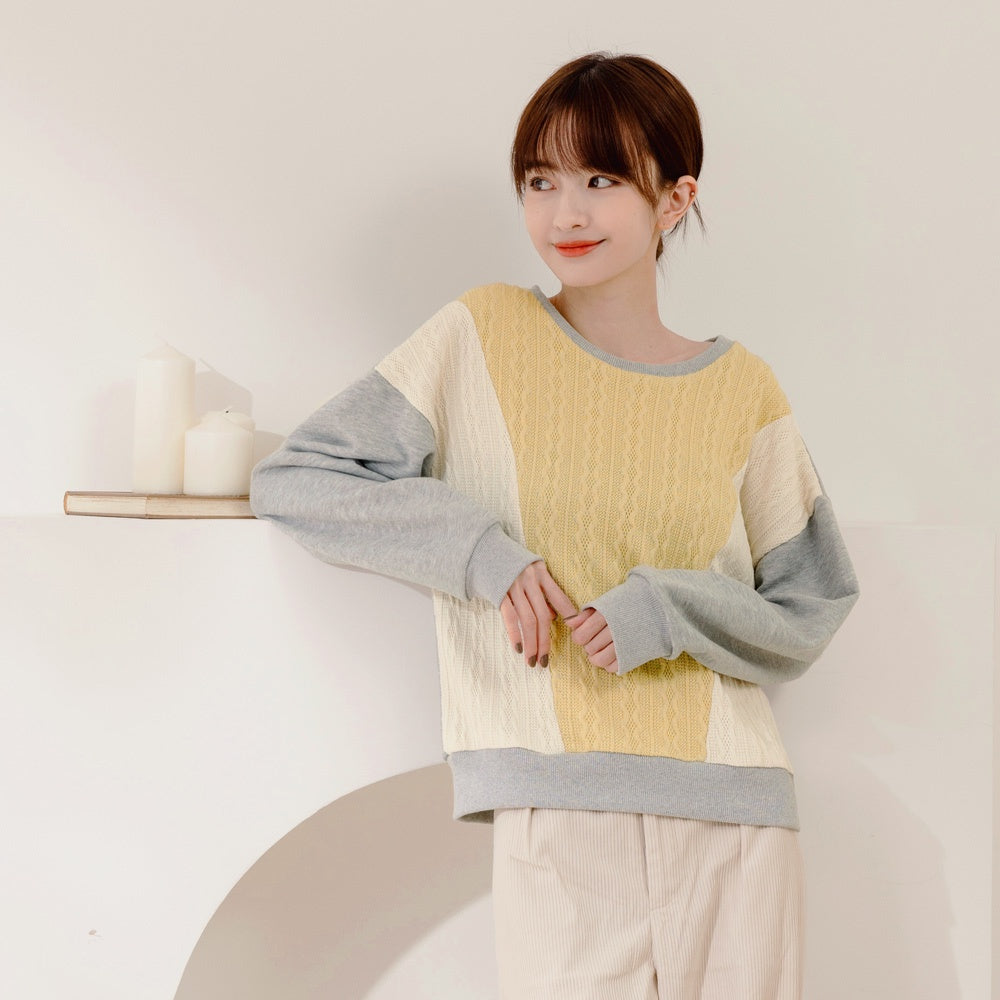 Korean Casual Splice Sweatshirt/Top