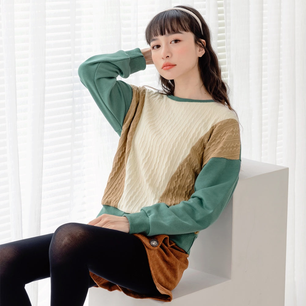 Korean Casual Splice Sweatshirt/Top