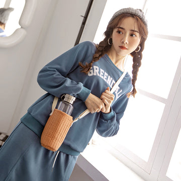 Round Neck Letter Print Long Sleeve Sweatshirt  AB16600