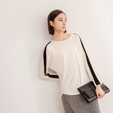 Round Neck High-Low Slit Top