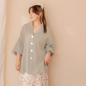 V-Neck Loose Side Slit Shirt