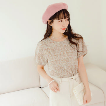 Floral Detailed Embroidery Puff Sleeve Top