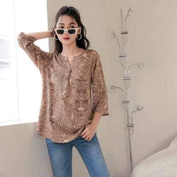 Paisley Print Sleeve Long Top