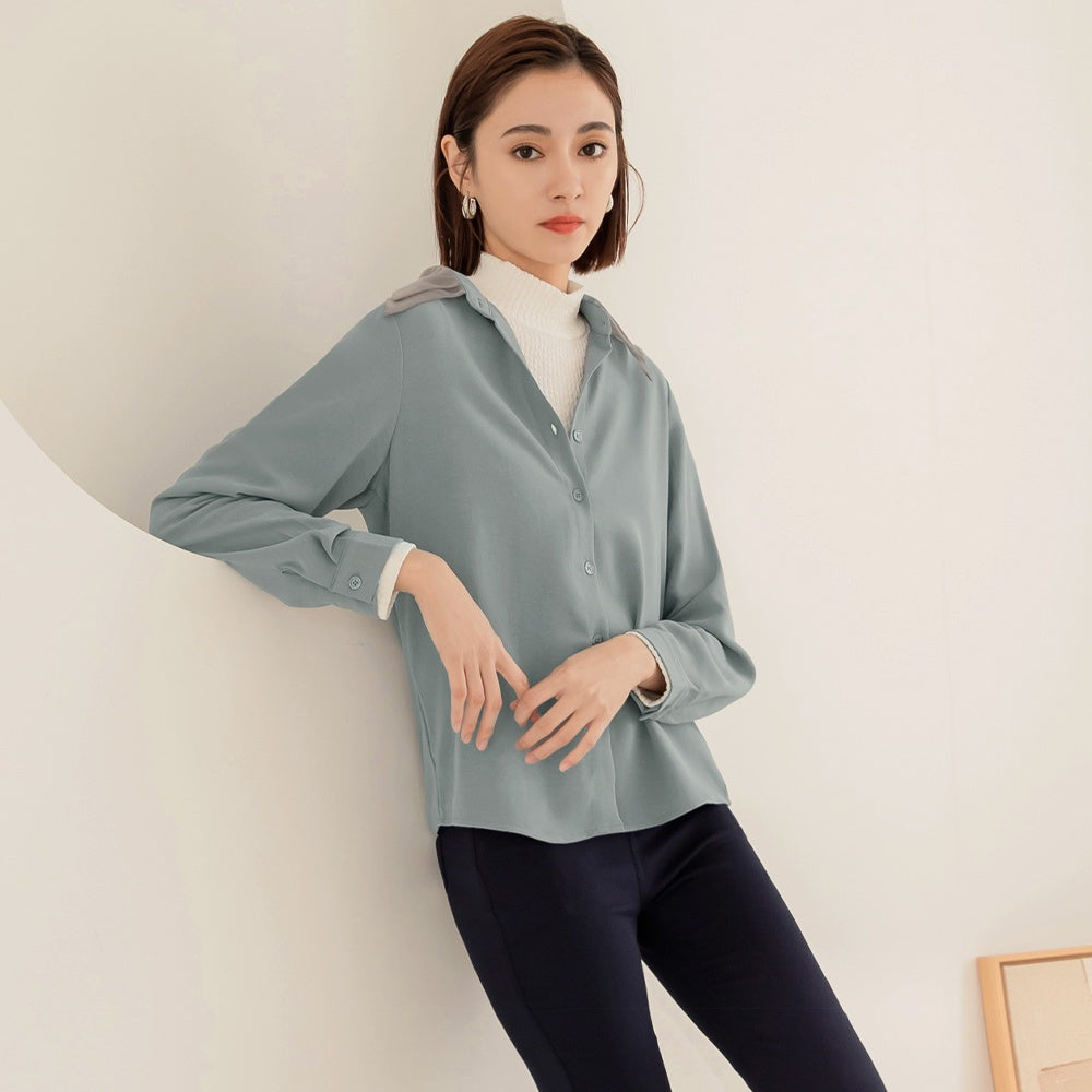 Work Casual Double Collar Top/Shirts