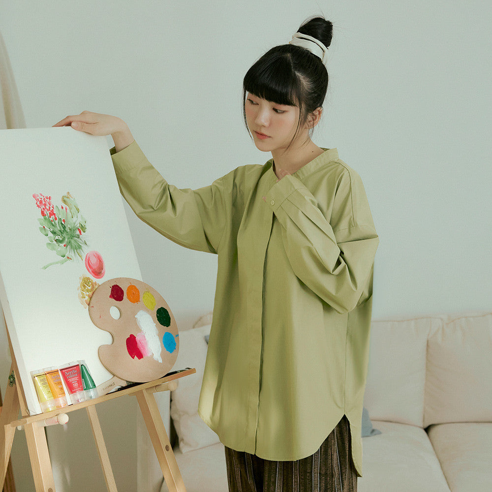 Wrinkle Free Non Iron Long Loose Oversized Shirt Top