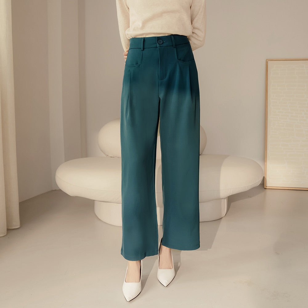 Work Basic Long Straight Wide Leg Pants Trousers