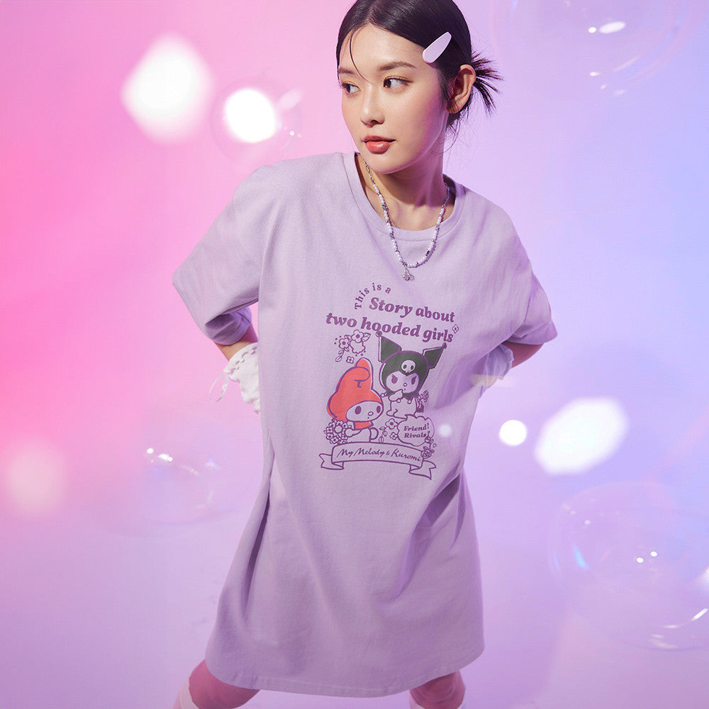 Sanrio Kuromi Cute Melody Long T-Shirt Dress Top