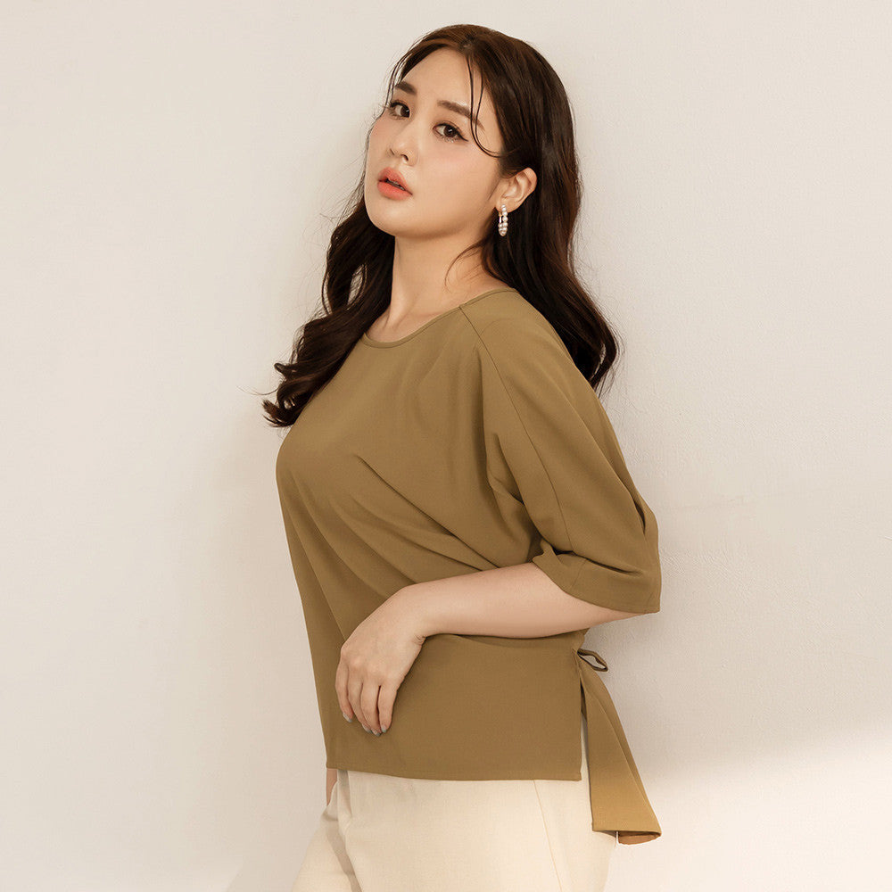 Basic Wrinkle Free Loose Pleated Blouse Top