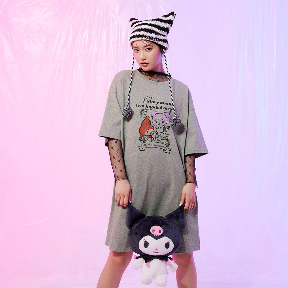 Sanrio Kuromi Cute Melody Long T-Shirt Dress Top