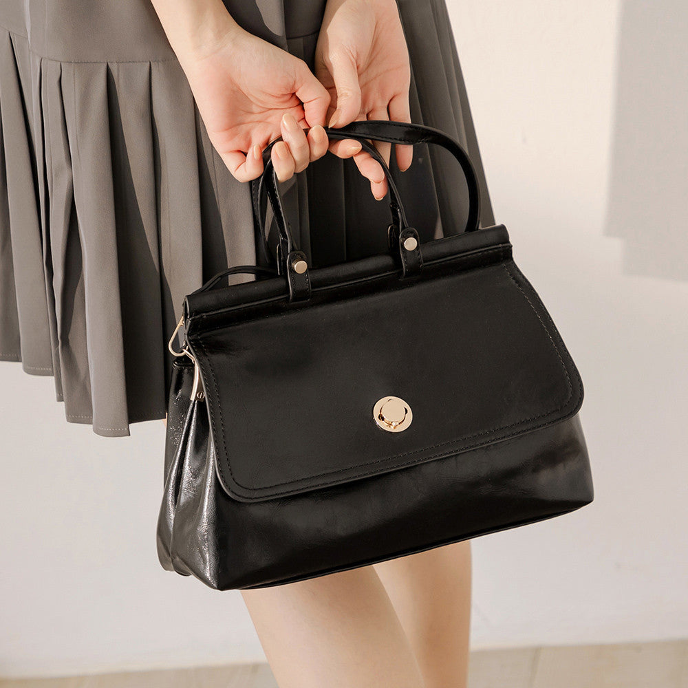 Ob Design Women Pu Leather Vintage Strap Flap Handbag