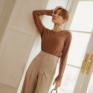 Knit Round Neck Long Sleeve Top