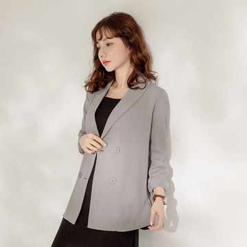 Work Basic Solid Plain Lightweight Blazer Jacket