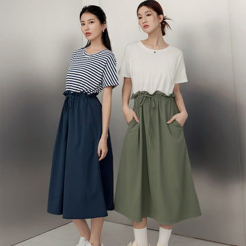 Cooling Drawstring Long Maxi Summer T-Shirt Dress