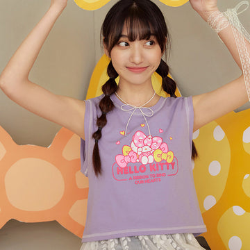 Hello Kitty Bow Sleeveless Crop Tank Top