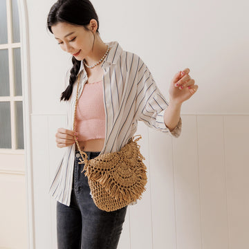 Casual Striped Chiffon Loose Button Shirt Top