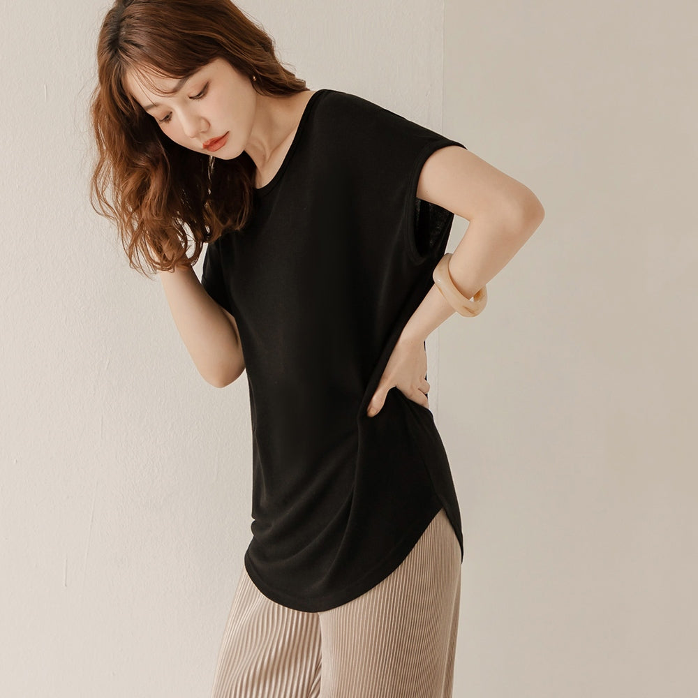 Casual Basic Solid Long Loose Knit Blouse Top