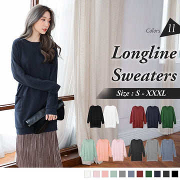 LONG SLEEVE LONGLINE SWEATERS