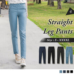 (TW STOCK) OB STYLE | BUTTON POCKETED STRAIGHT LEG PANTS | 4 COLORS | S-XXXL SIZE |