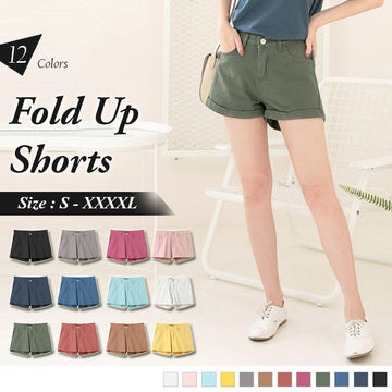 FOLD UP HEM A-LINE SHORTS