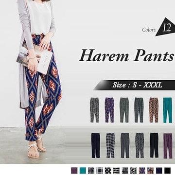 PRINTED HAREM LONG TROUSERS