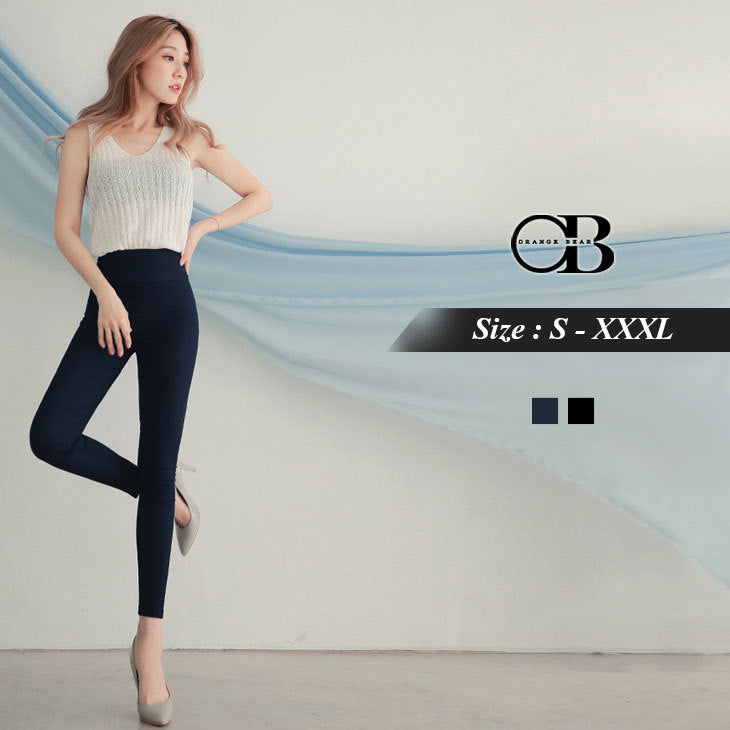 (TW STOCK) OB STYLE | HIGH WAISTED SKINNY PANTS | 2 COLORS | S-XXXL SIZE | PLUS SIZE