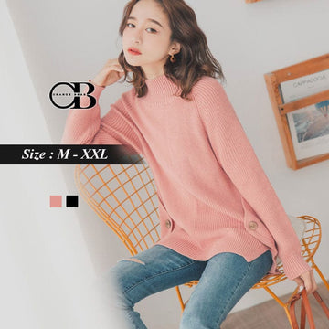 LONG SLEEVE HIGN NECK KNIT TOPS