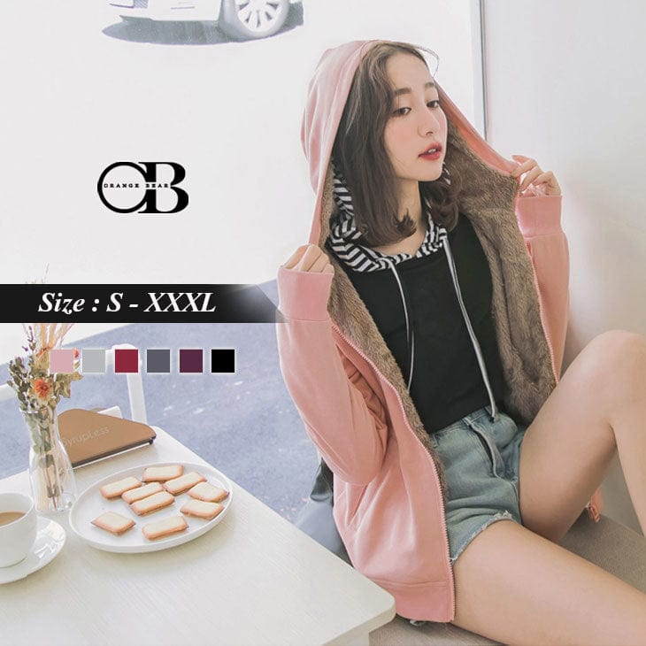 HOODED THICK BRUSHED WARM JACKETS