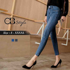 (TW STOCK) OB STYLE | STRETCH BRUSHED SKINNY JEANS | 2 COLORS | S-XXXXL SIZE | PLUS SI