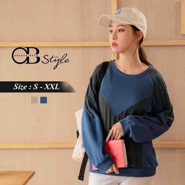 STITCHING COLOR LONG SLEEVE TOP