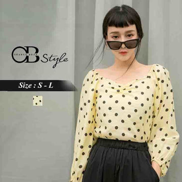 POLKA DOTS LONG SLEEVE TOP