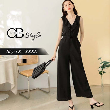 SLEEVELESS V-NECK JUMPSUITS