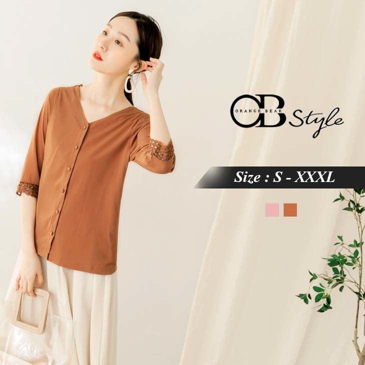 LACE SLEEVE CHIFFON TOPS