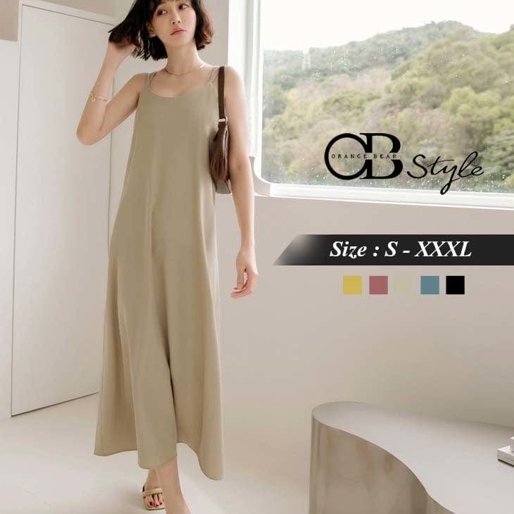 SPAGHETTI STRAP CHIFFON A-LINE DUNGAREE DRESS