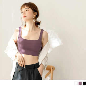 SQUARE NECK SLEEVELESS CROP BRATOPS