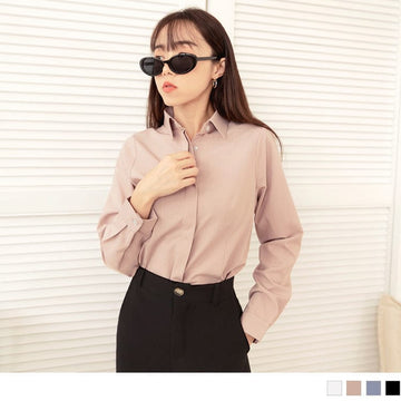 SHIRT COLLAR SLIM LONG SLEEVE TUNIC SHIRTS