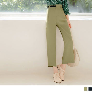 MEDIUM WAIST ASYMMETRICAL WIDE LEG LONG PANTS