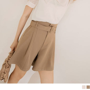 HIGH WAIST ELASTIC WAIST TUNIC A-LINE SHORTS