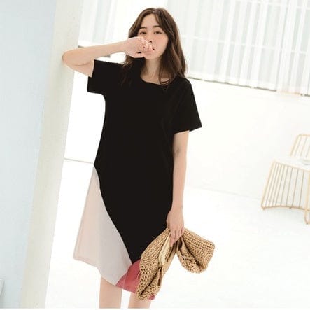 WEEKEND X OB DESIGN CONTRAST COLOR LAZY MIDI DRESS