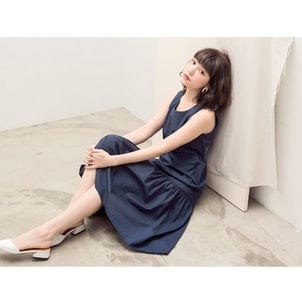 WEEKEND X OB DESIGN SLEEVELESS RUFFLE HEM MIDI LONG DRESS