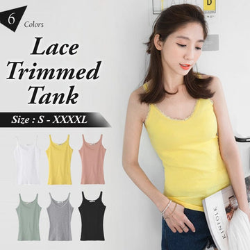 LACE-TRIMMED TANK