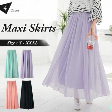 CHIFFON A-LINE MAXI SKIRTS