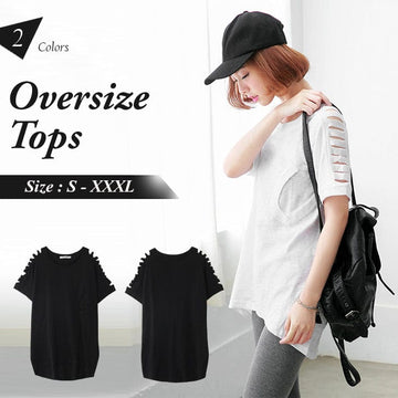 OVERSIZE TOPS WITH CUT-OUT SLEEVE