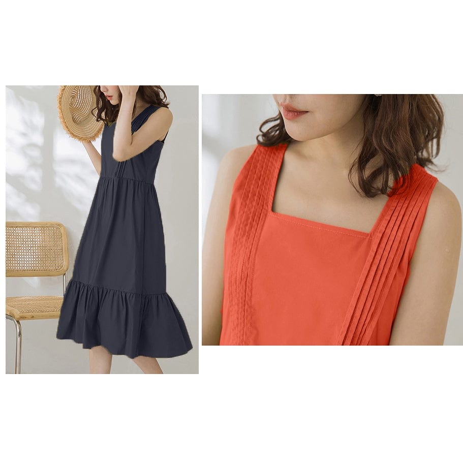 WEEKEND X OB DESIGN SLEEVELESS PLEATED MIDI DRESS