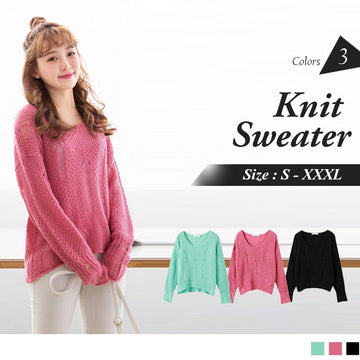 DROP SHOULDER KNIT SWEATER