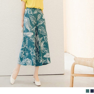 WEEKEND X OB DESIGN FLORAL WIDE LEG PANTS