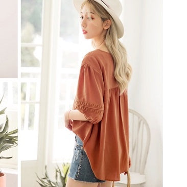 (SG STOCK) WEEKEND X OB DESIGN CASUAL WORK WOMEN CLOTHES PUFF SLEEVE CHIFFON BUTTON BLOUSE SHIRT TOPS 2 COLORS PLUS SIZE